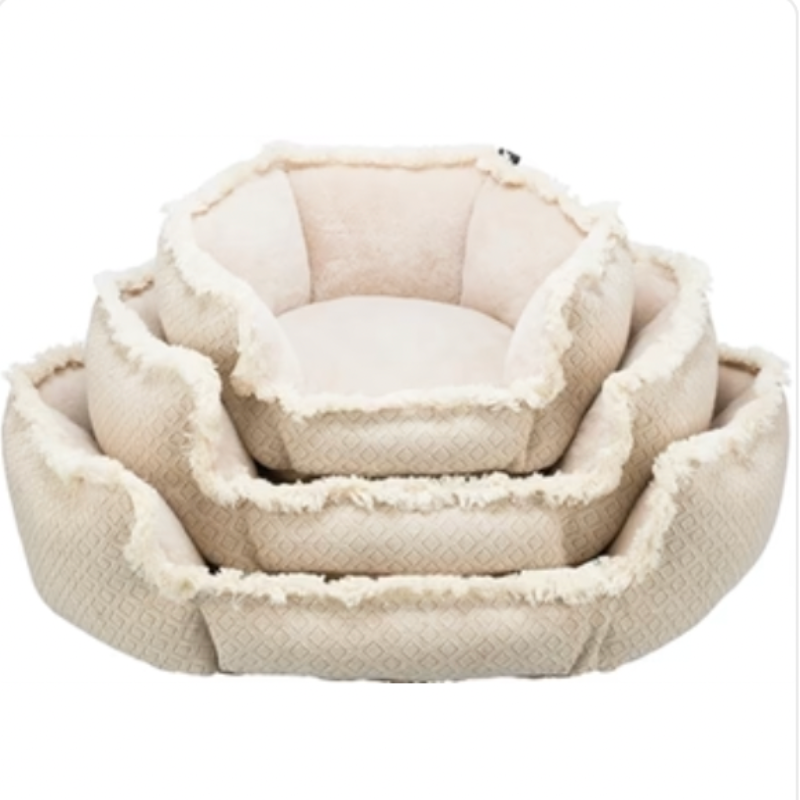 Haustierkorb Boho Eckig Beige - myfurryfriends.de